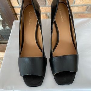 Calvin Klein Open Toe Heels. Black. Women’s Size 8.